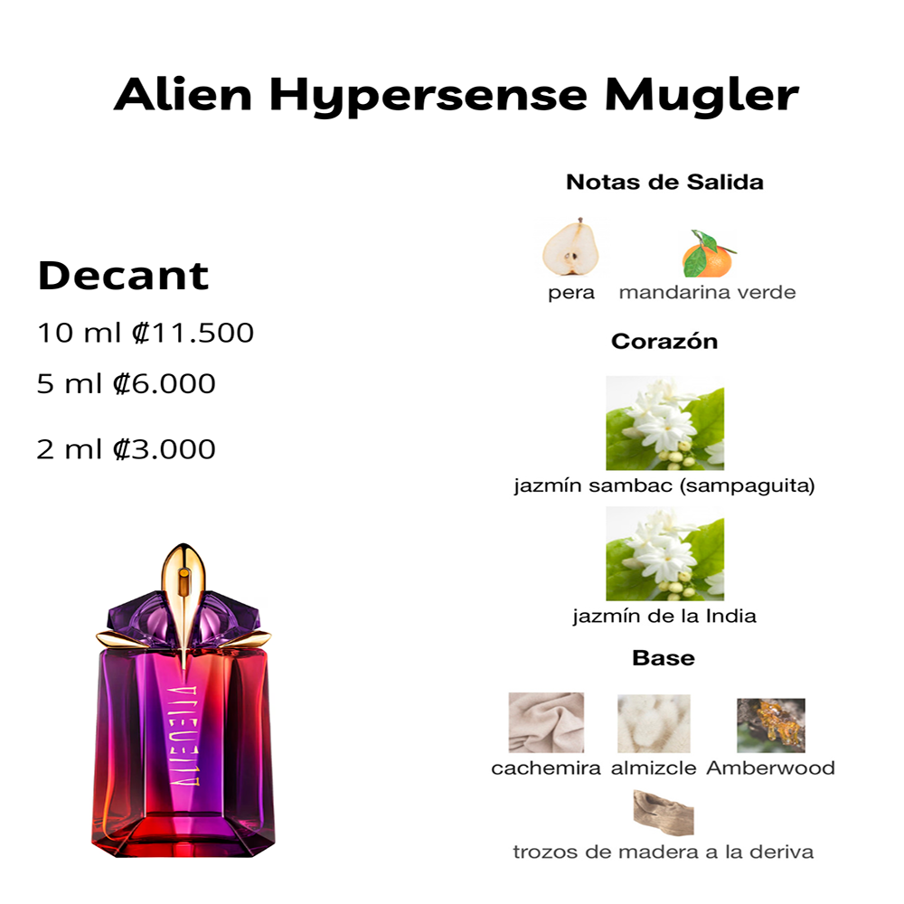 Perfil olfativo de Alien Hypersense Mugler