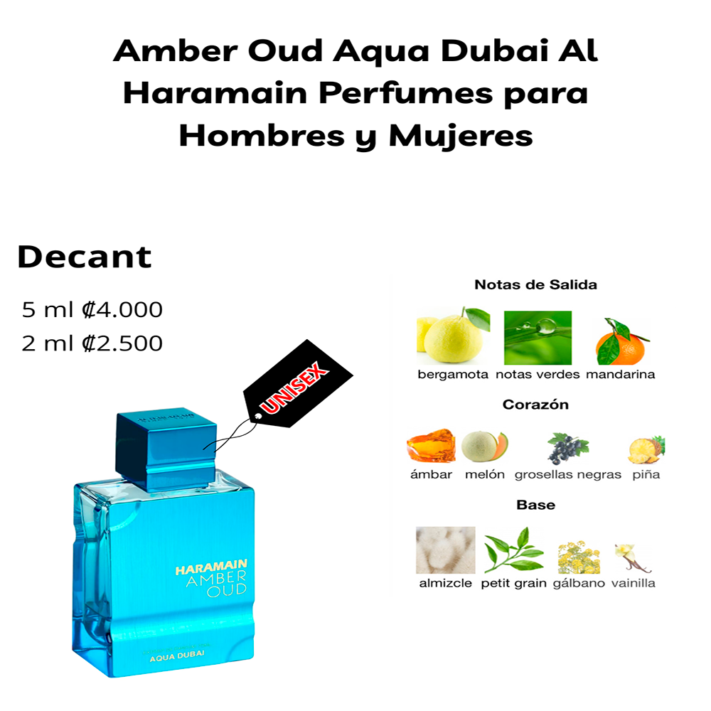 Perfil olfativo de Amber Oud Aqua Dubai Al Haramain