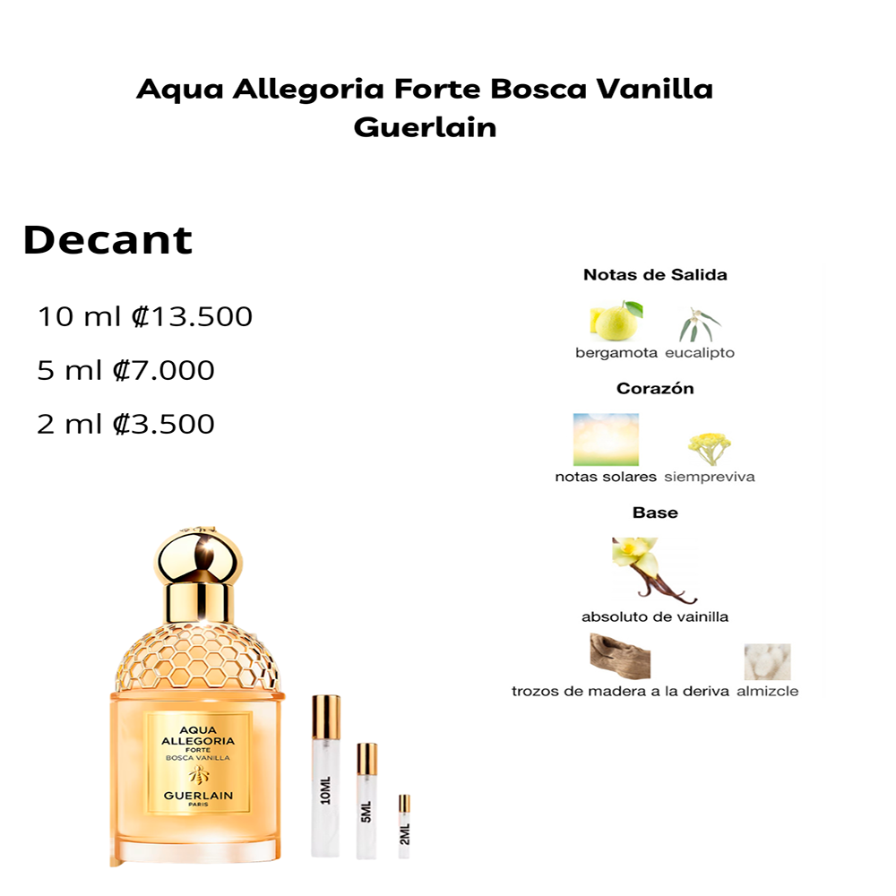 Perfil olfativo de Aqua Allegoria Forte Bosca Vanilla Guerlain