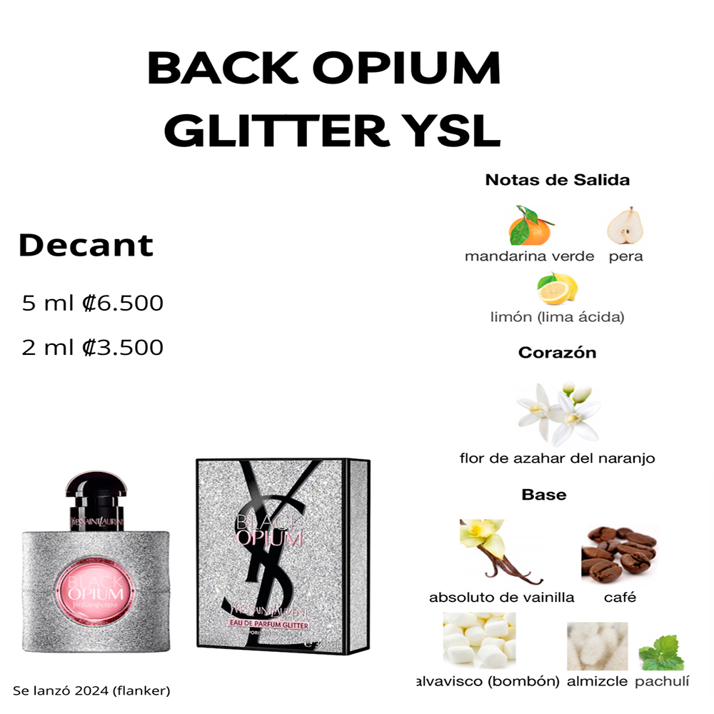 Perfil olfativo de BACK OPIUM GLITTER YVES SAINT LAURENT EAU DE PARFUM GLITTER