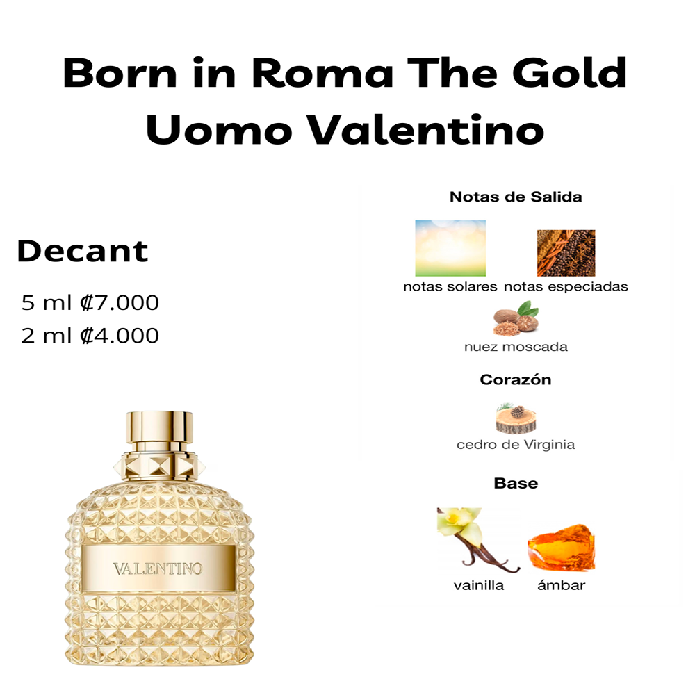 Perfil olfativo de Born in Roma The Gold Uomo Valentino