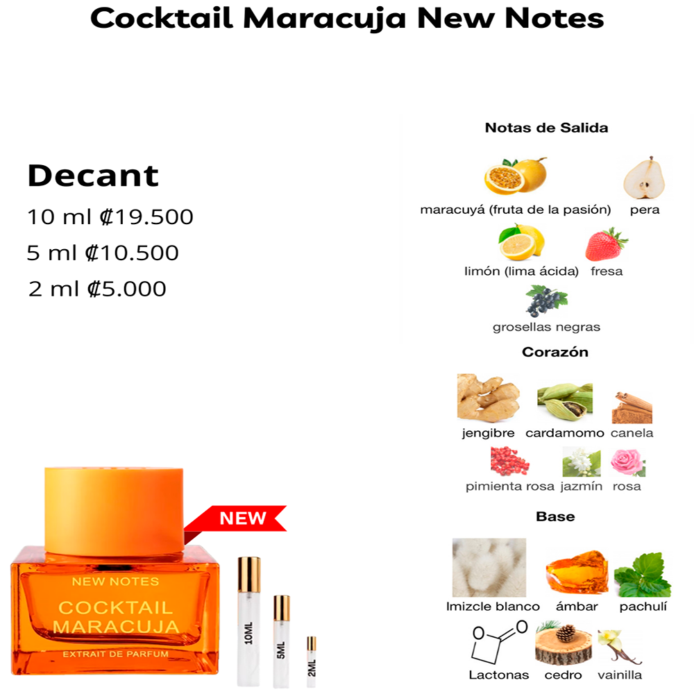 Perfil olfativo de Cocktail Maracuja New Notes