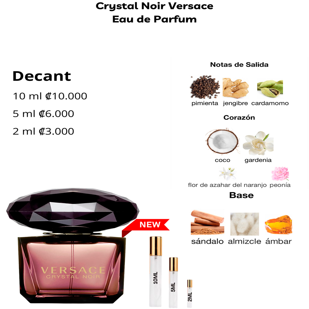 Perfil olfativo de Crystal Noir Versace Eau de Parfum