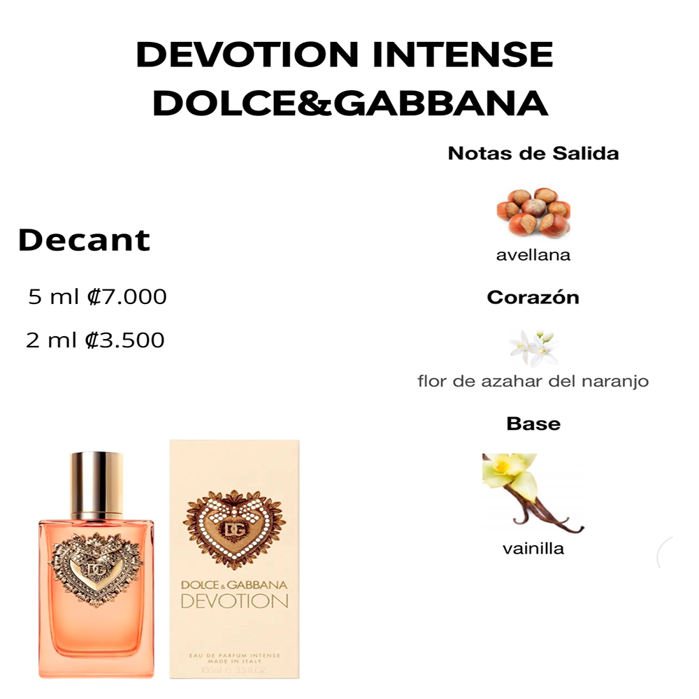 Perfil olfativo de DEVOTION INTENSE DOLCE&GABBANA