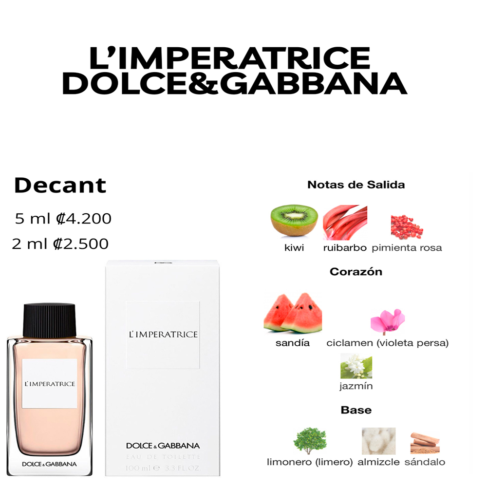 Perfil olfativo de DOLCE & GABBANA L’IMPERATRICE EAU DE TOILETTE