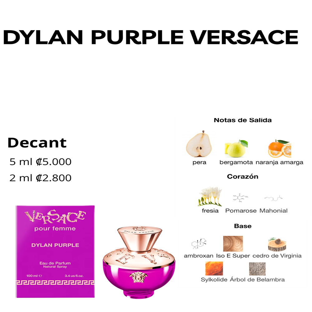 Perfil olfativo de DYLAN PURPLE VERSACE POUR FEMME