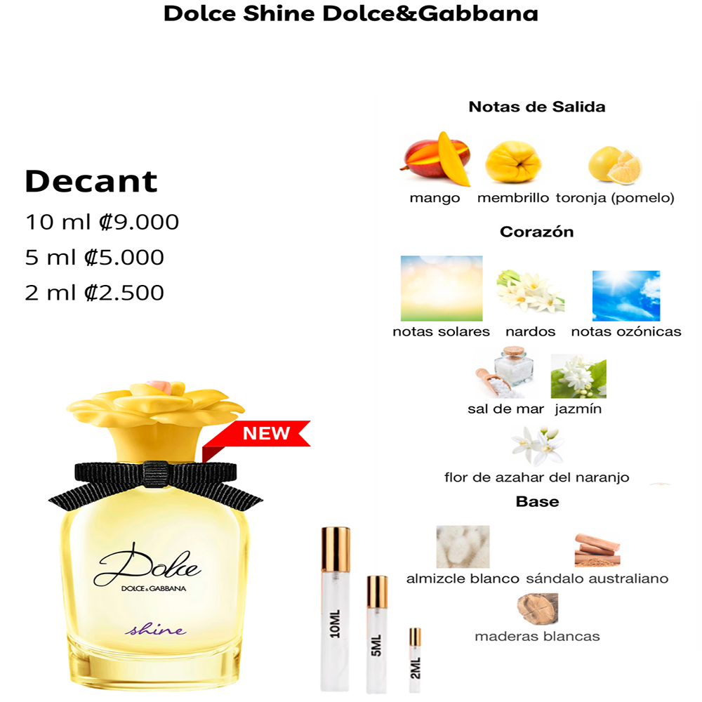 Perfil olfativo de Dolce Shine Dolce&Gabanna
