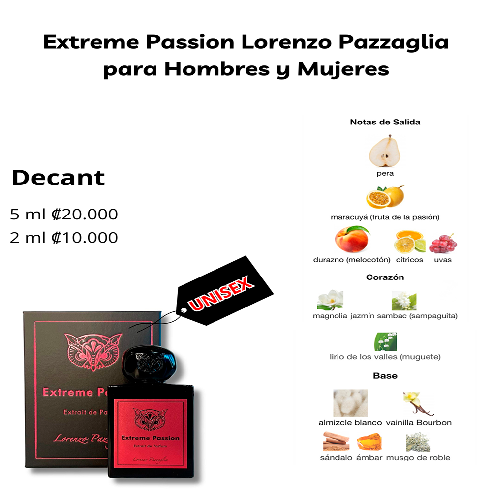 Perfil olfativo de Extreme Passion Lorenzo Pazzaglia