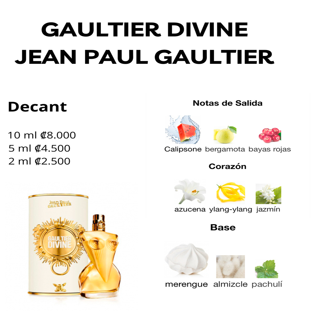 Perfil olfativo de GAULTIER DIVINE JEAN PAUL GAULTIER