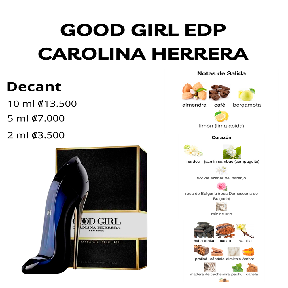Perfil olfativo de GOOD GIRL CAROLINA HERRERA EAU DE PARFUM