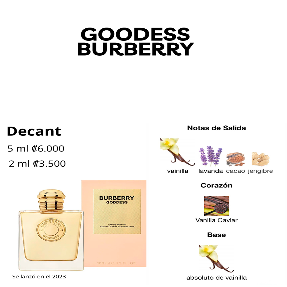 Perfil olfativo de GOODESS BURBERRY