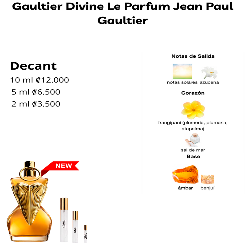 Perfil olfativo de Gaultier Divine Le Parfum Jean Paul Gaultier