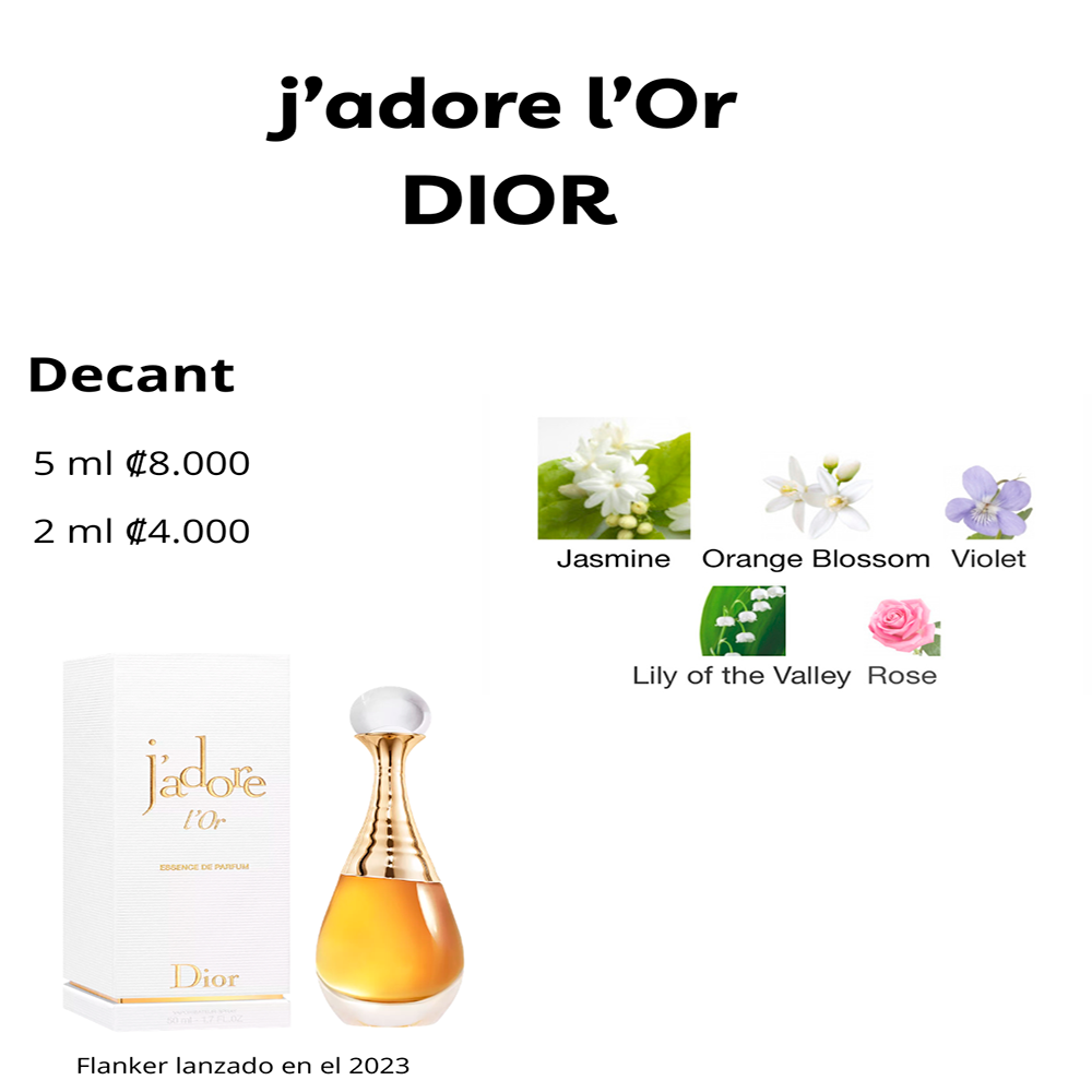 Perfil olfativo de J'Adore L'Or Dior