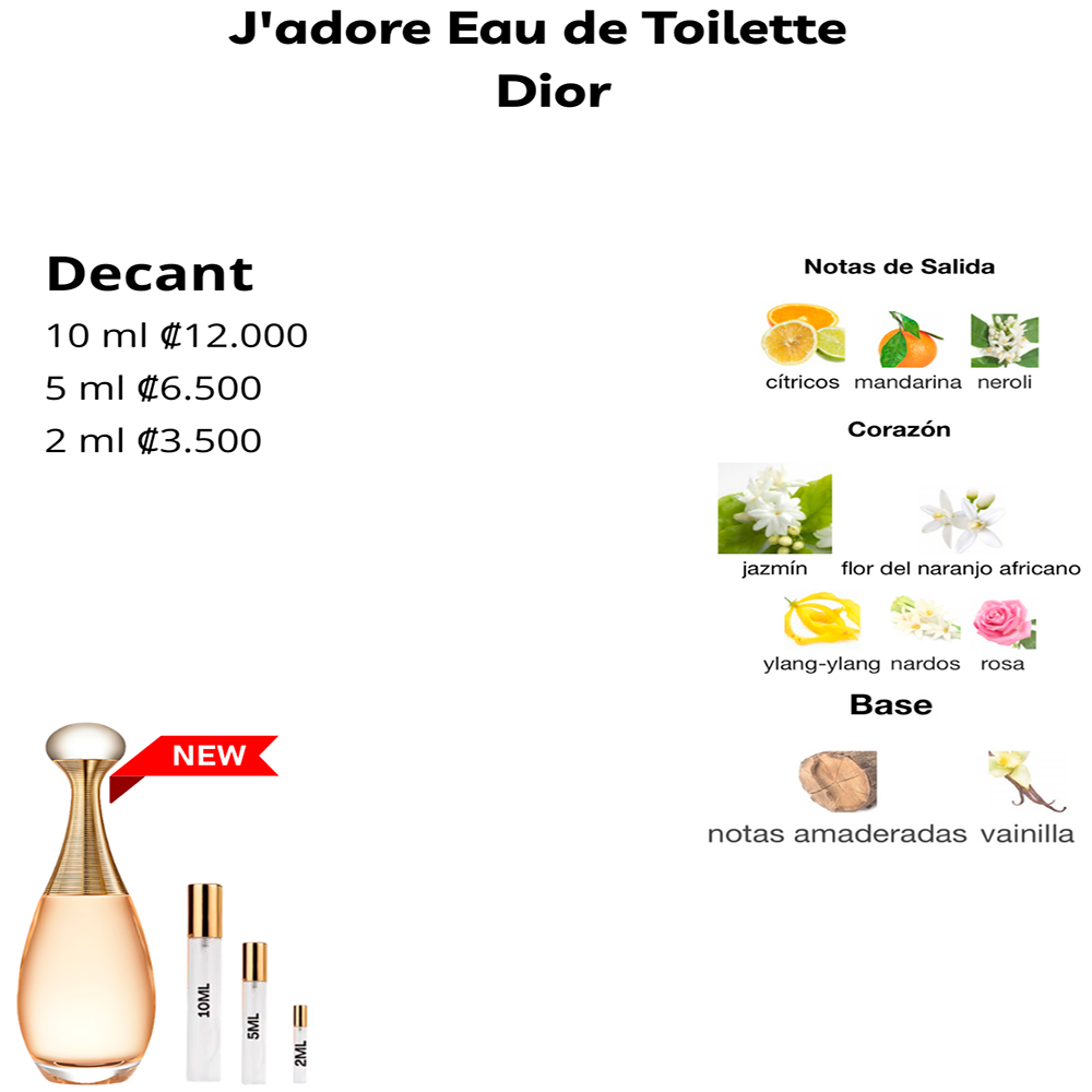 Perfil olfativo de J'adore Eau de Toilette Dior