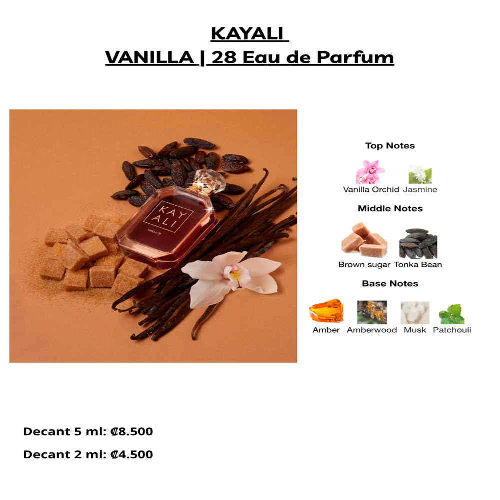 Perfil olfativo de KAYALI VANILLA | 28 EAU DE PARFUM