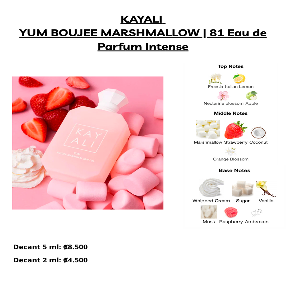 Perfil olfativo de KAYALI YUM BOUJEE MARSHMALLOW | 81 EAU DE PARFUM INTENSE