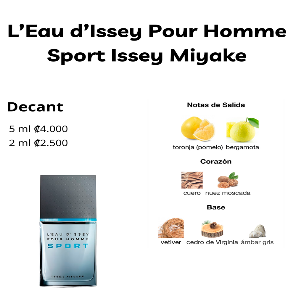 Perfil olfativo de L’Eau d’Issey Pour Homme Sport Issey Miyake