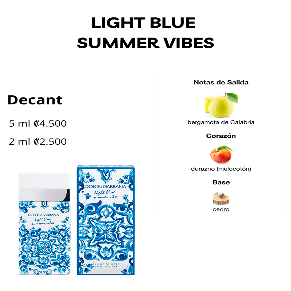 Perfil olfativo de LIGHT BLUE SUMMER VIBES