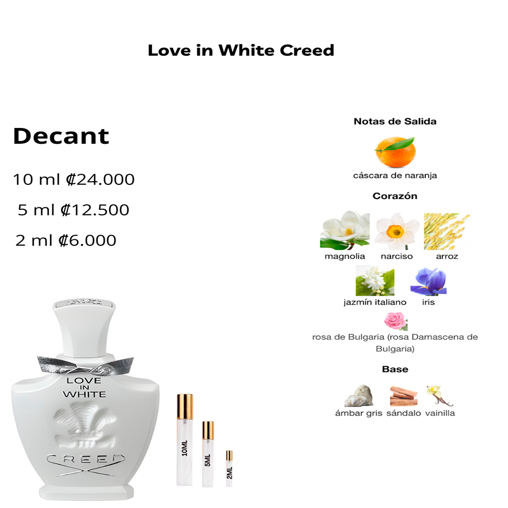 Perfil olfativo de Love in White Creed
