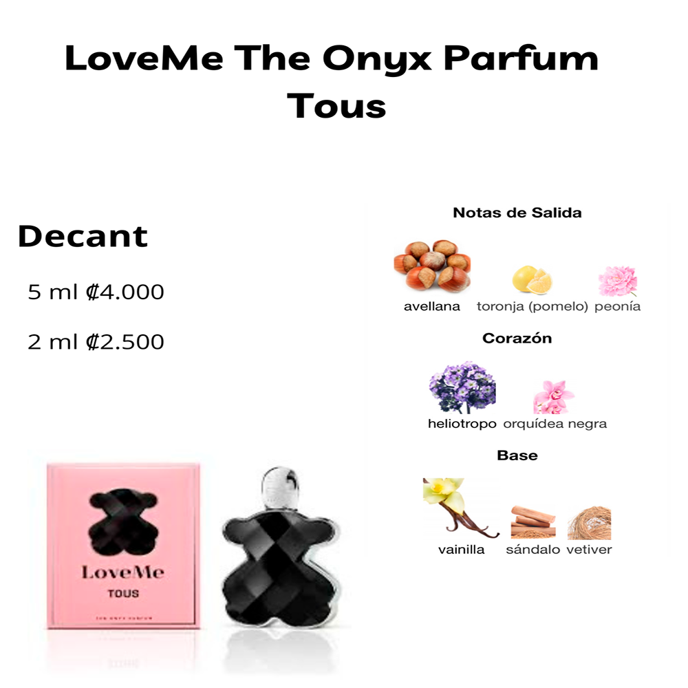 Perfil olfativo de LoveMe The Onyx Parfum Tous