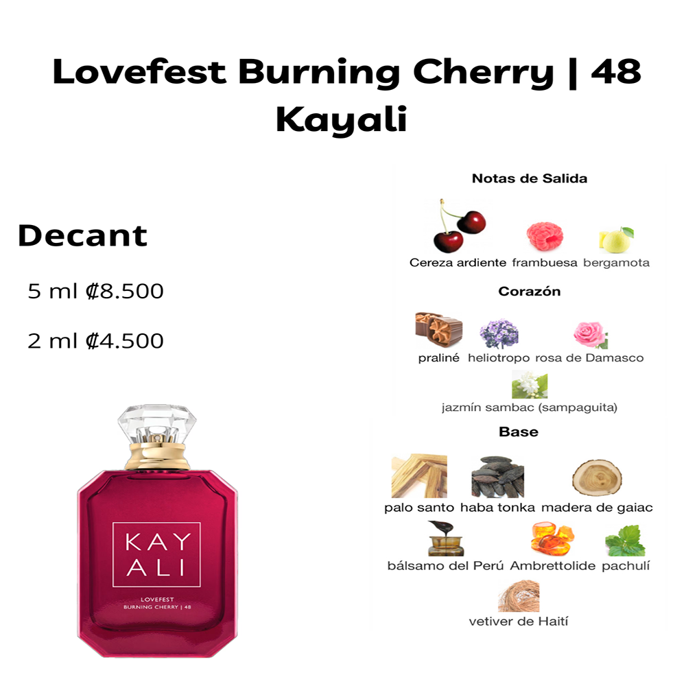 Perfil olfativo de Lovefest Burning Cherry | 48 Kayali