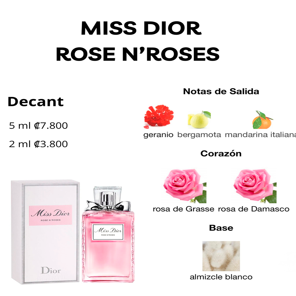 Perfil olfativo de MISS DIOR ROSE N’ ROSES