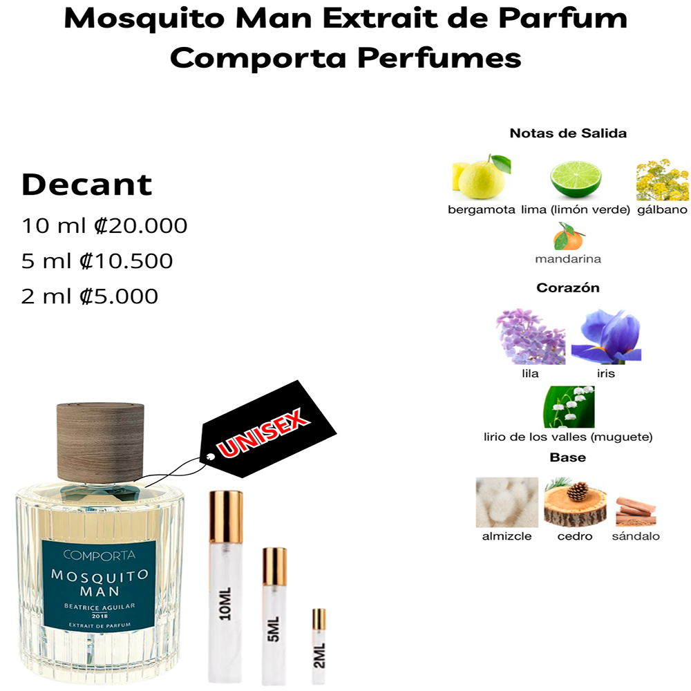 Perfil olfativo de Mosquito Man Extrait de Parfum Comporta Perfumes