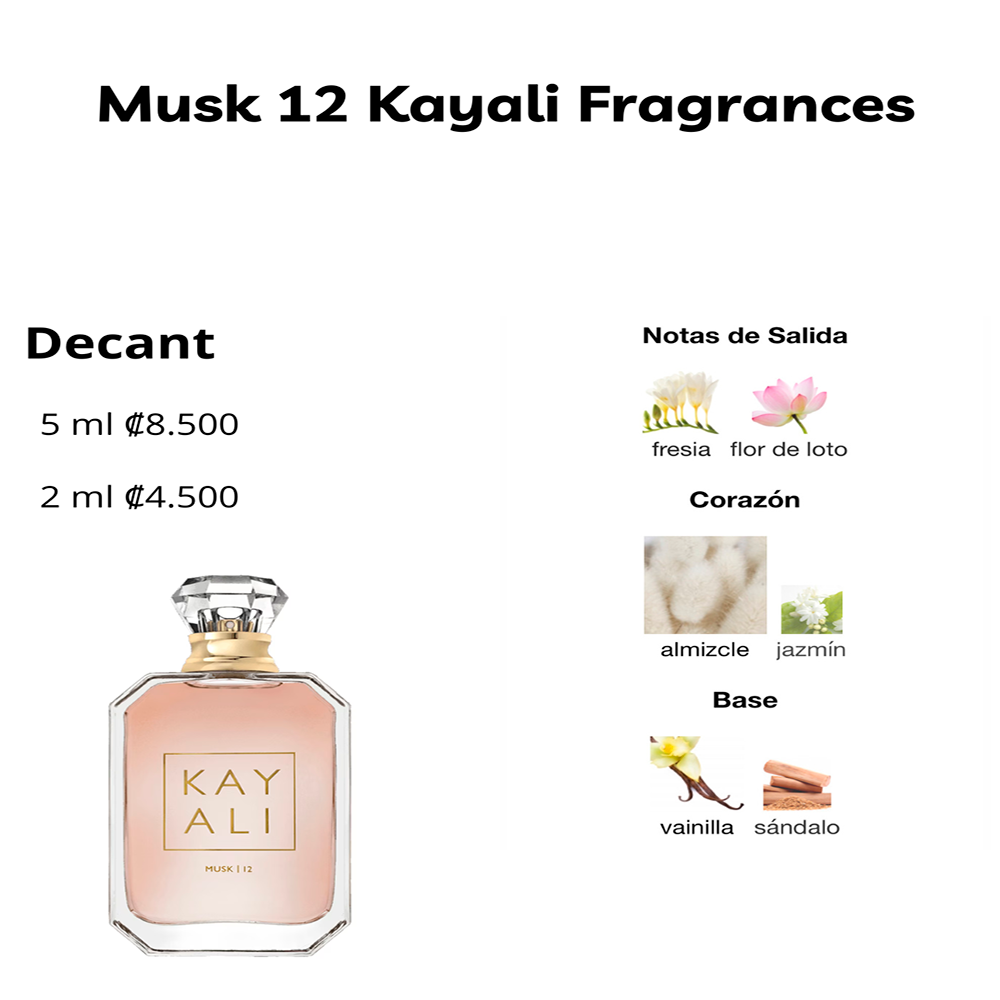 Perfil olfativo de Musk 12 Kayali Fragrances