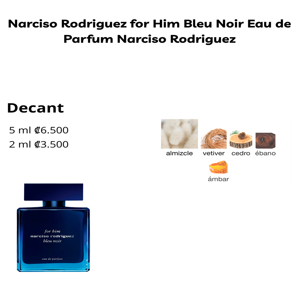 Perfil olfativo de Narciso Rodriguez for Him Bleu Noir Eau de Parfum