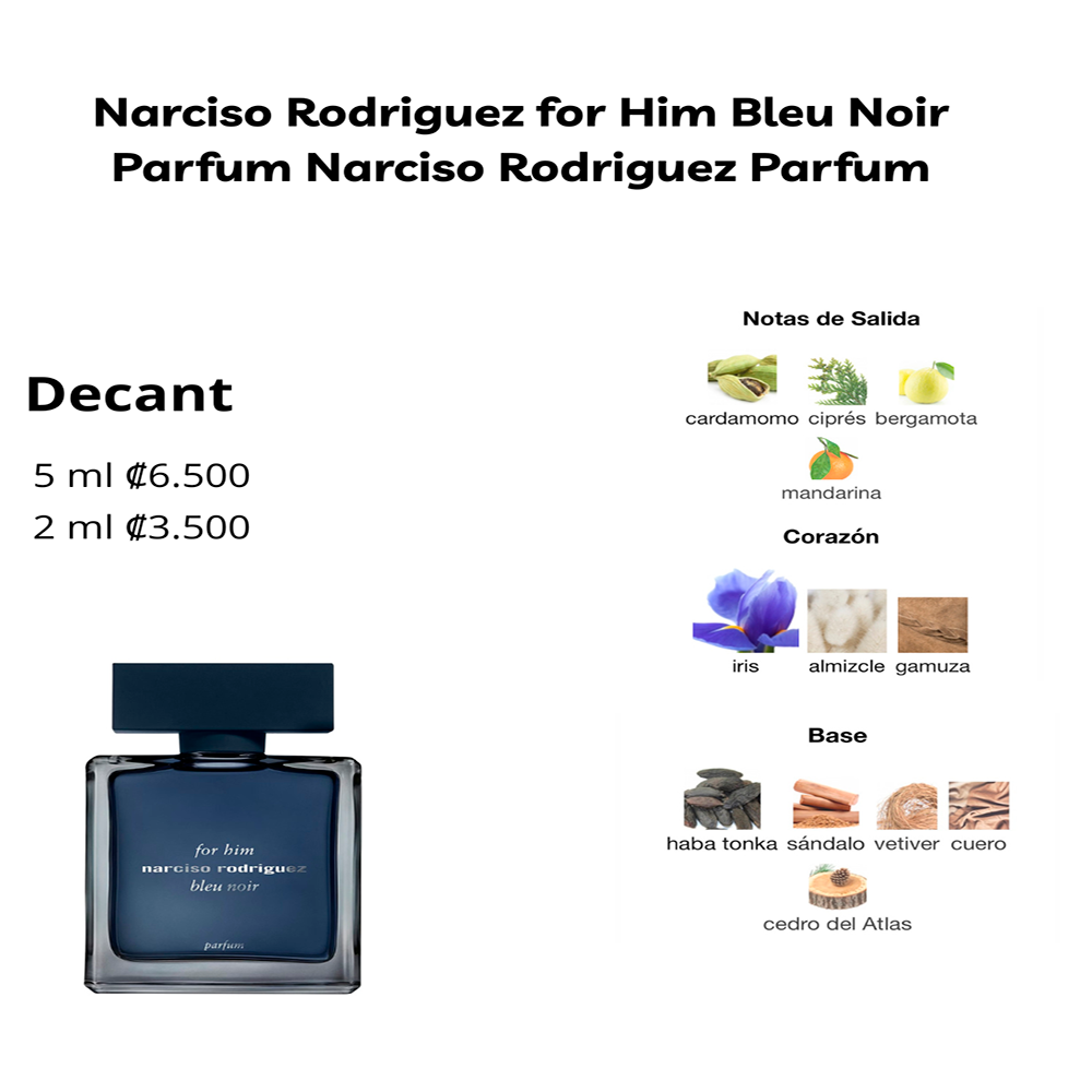 Perfil olfativo de Narciso Rodriguez for Him Bleu Noir Parfum
