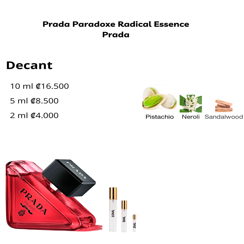 Perfil olfativo de Prada Paradoxe Radical Essence Prada