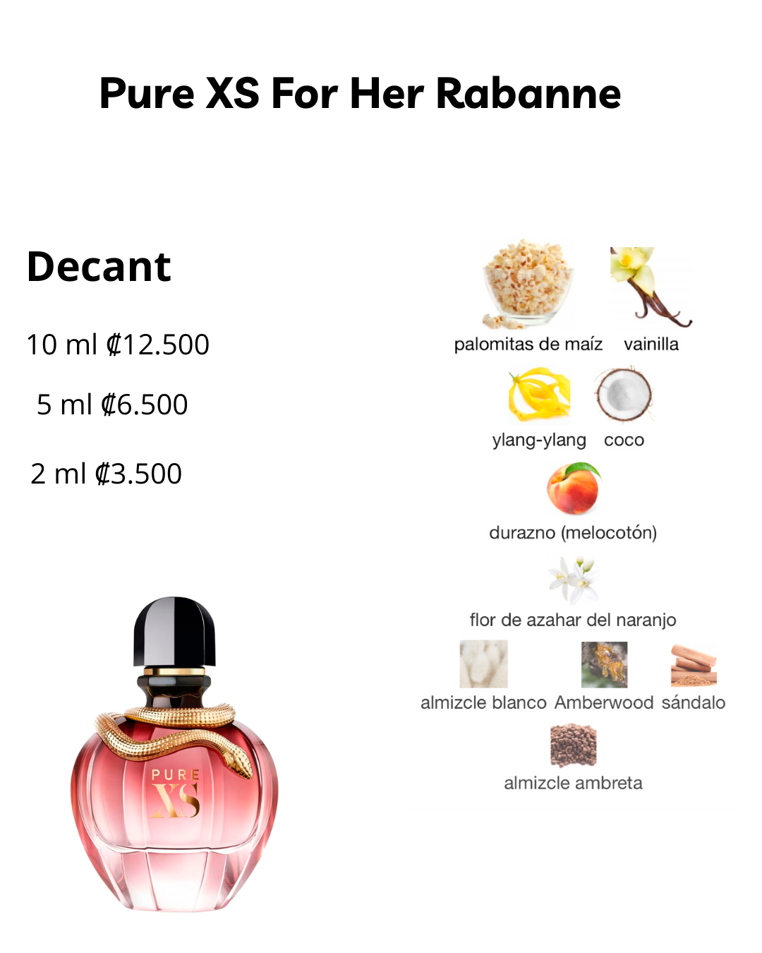 Perfil olfativo de Pure XS For Her Rabanne