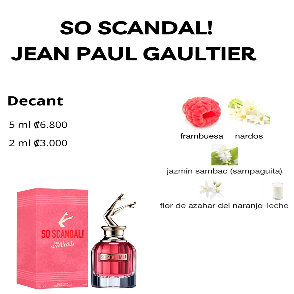 Perfil olfativo de SO SCANDAL! JEAN PAUL GAULTIER