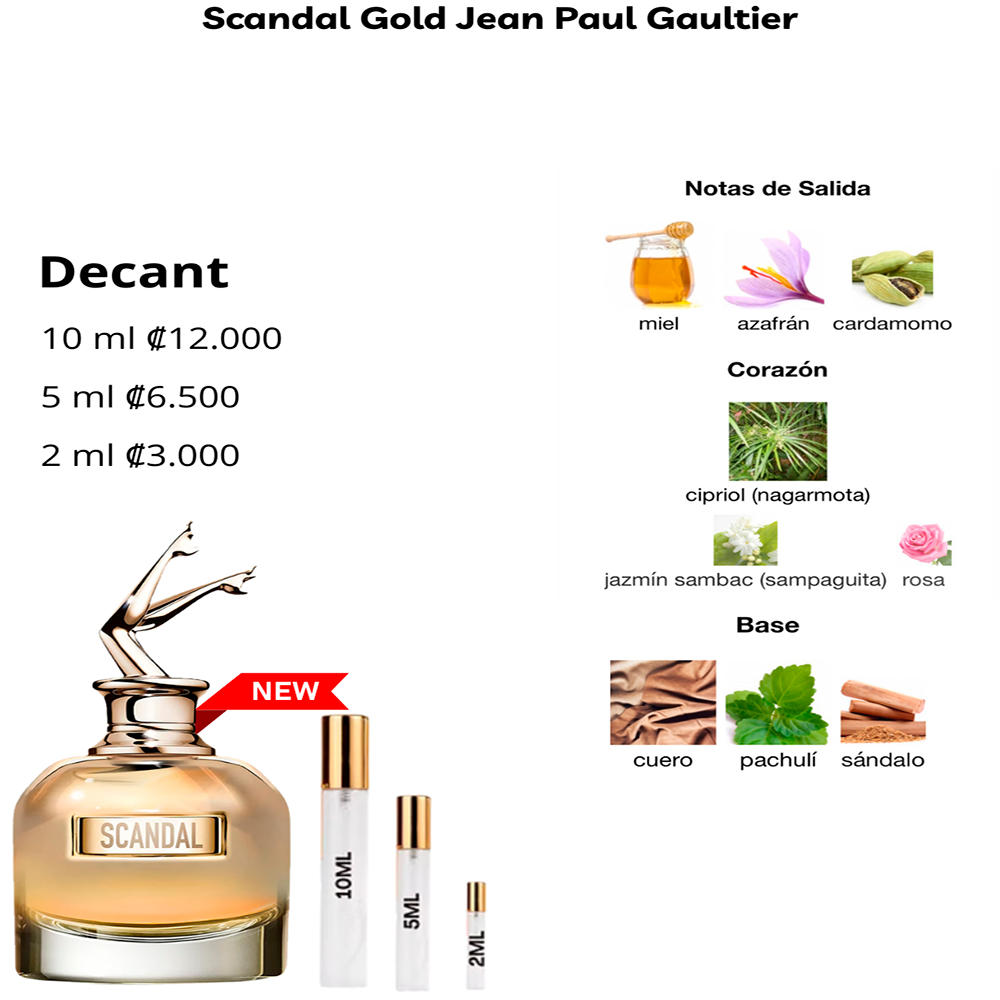 Perfil olfativo de Scandal Gold Jean Paul Gaultier