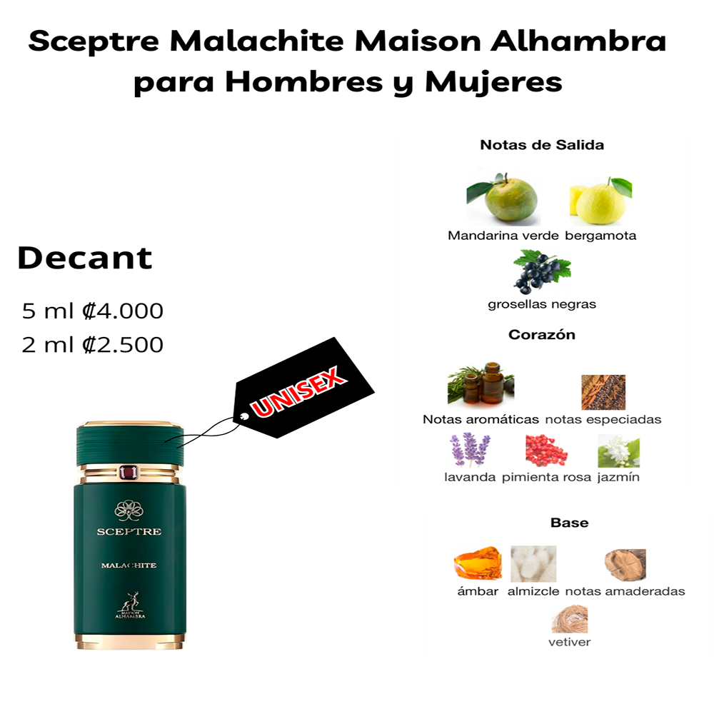 Perfil olfativo de Sceptre Malachite Maison Alhambra