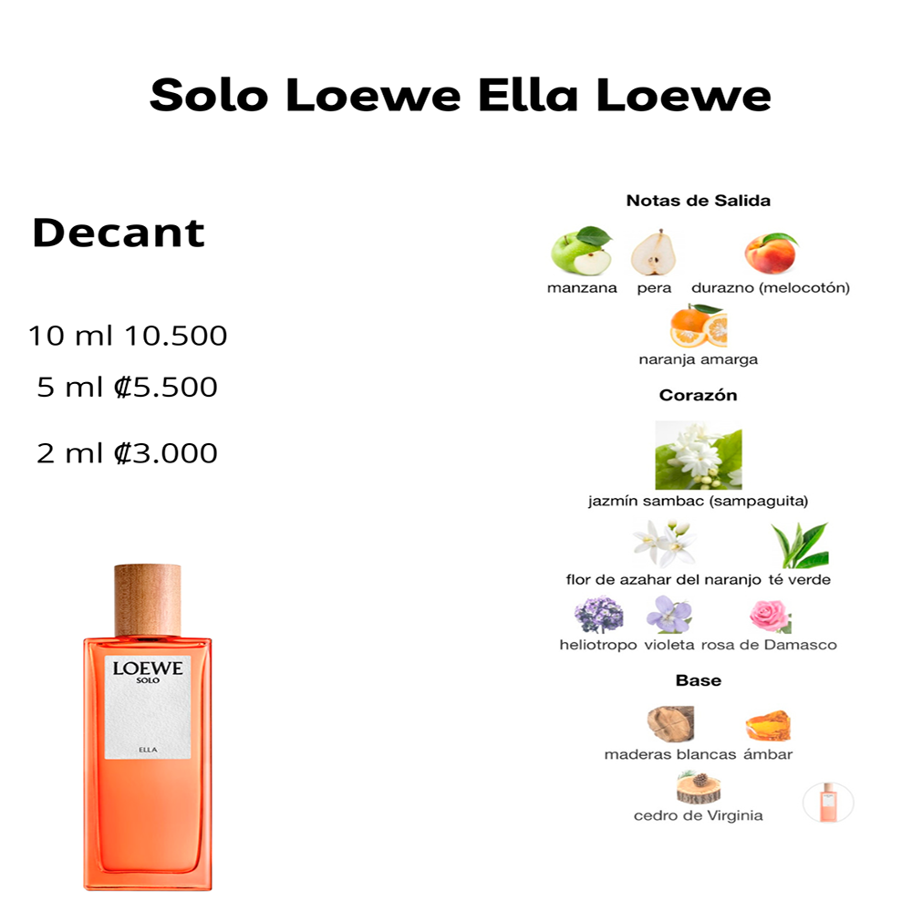 Perfil olfativo de Solo Loewe Ella Loewe