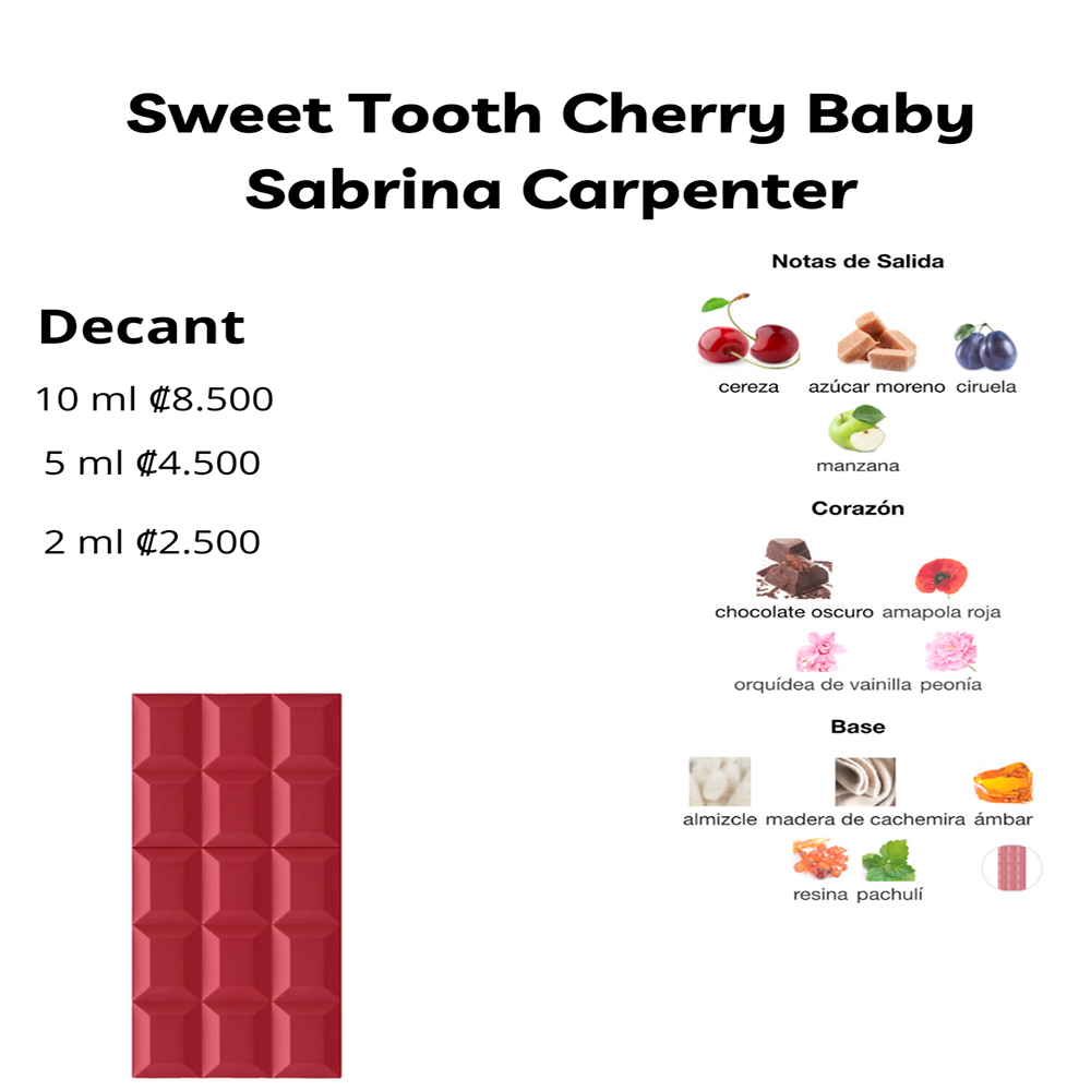 Perfil olfativo de Sweet Tooth Cherry Baby Sabrina Carpenter