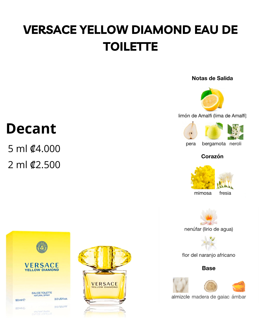Perfil olfativo de VERSACE YELLOW DIAMOND EAU DE TOILET