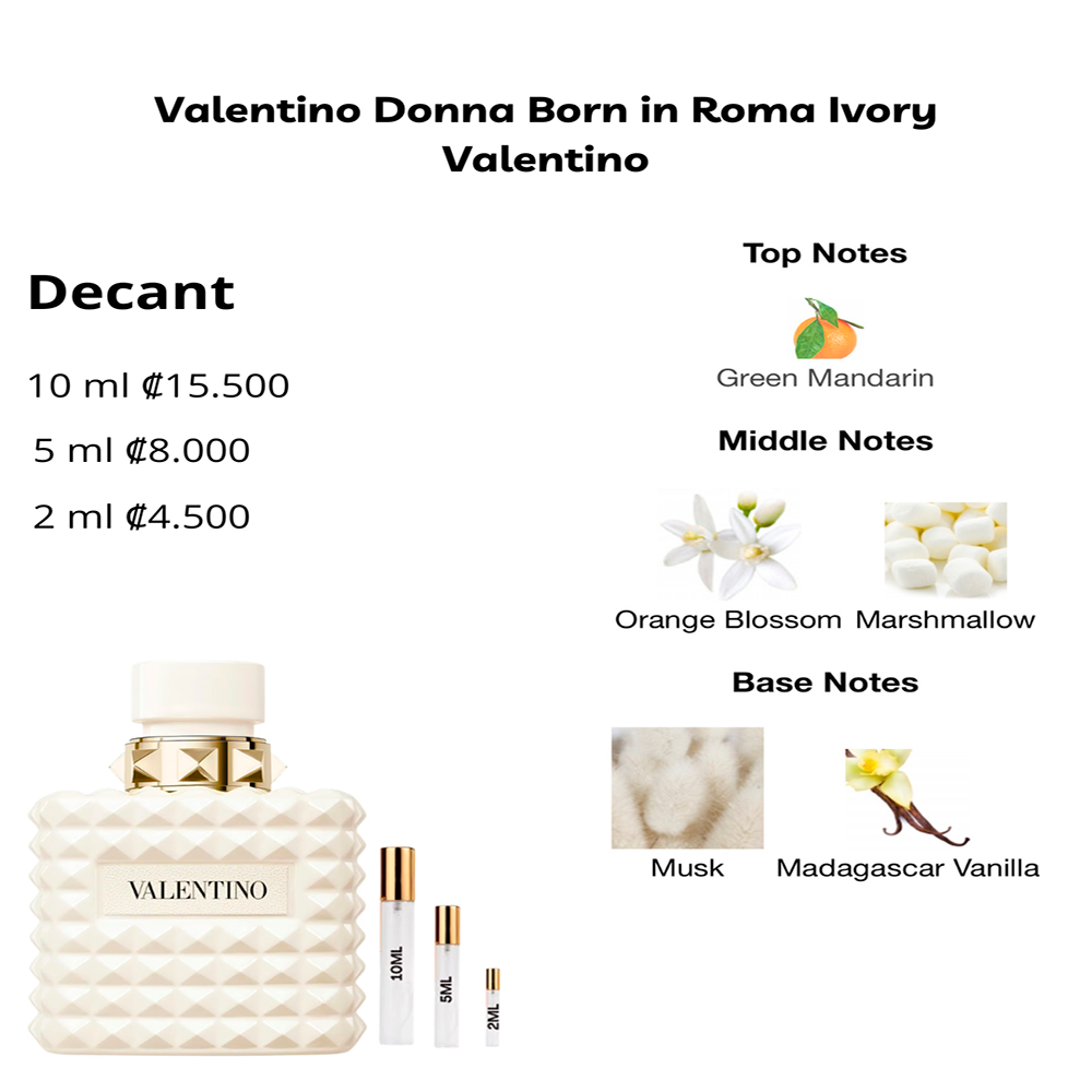 Perfil olfativo de Valentino Donna Born in Roma Ivory Valentino