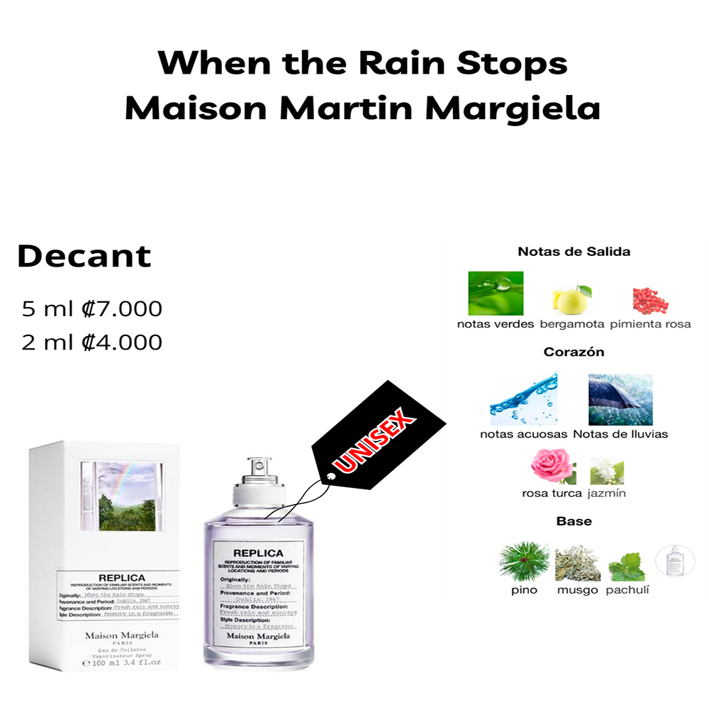 Perfil olfativo de When the Rain Stops Maison Martin Margiela